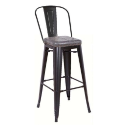 Σκαμπό Bar Relix Ε5209P,12Μ 43x48x78/114cm Black-Dark Grey Μέταλλο,Τεχνόδερμα