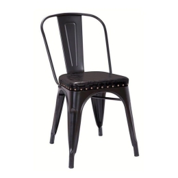 Καρέκλα Relix Ε5191Ρ,15Μ Με Κάθισμα Pu 45x51x82cm Black Μέταλλο,Τεχνόδερμα