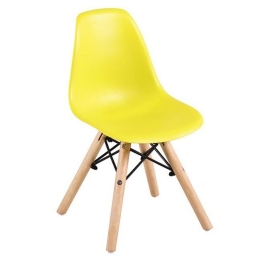 Καρέκλα Παιδική Art Wood ΕΜ123,ΚY 32x34x57cm (Σετ 4τμχ) Yellow Wood, Polypropylene
