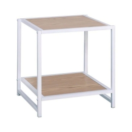 Κομοδίνο Atos Ε8012,2 48x44x50cm White -Natural Mdf,Μέταλλο
