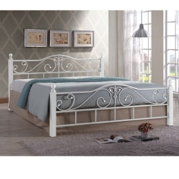 Κρεβάτι Adel Ε8206,1 Για Στρώμα 160x200cm 165x211x92cm White Υπέρδιπλo Μέταλλο,Ξύλο