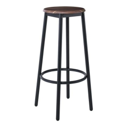 Σκαμπό Bar Mayer ΕΜ9798,2 33x33x75cm (Σετ 4τμχ) Anthracite-Walnut Mdf,Μέταλλο