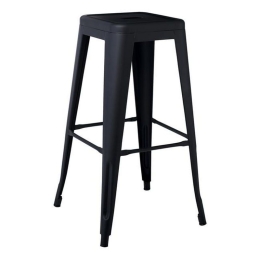 Σκαμπό Bar Relix 43x43x76cm Black Matte Μέταλλο