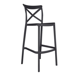 Σκαμπό Bar Με Πλάτη Destiny Ε388,2 53x45x75/107cm Anthracite Πολυπροπυλένιο