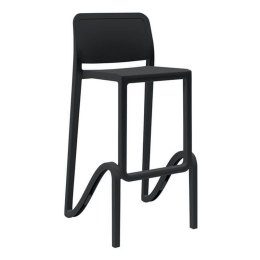 Σκαμπό Bar Με Πλάτη Giano 46x47x75/100cm (Σετ 4τμχ) Black Πολυπροπυλένιο