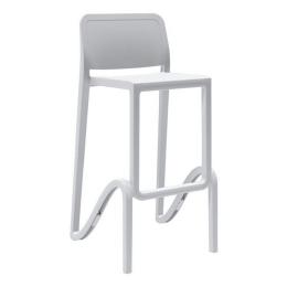Σκαμπό Bar Με Πλάτη Giano 46x47x75/100cm (Σετ 4τμχ) White Πολυπροπυλένιο