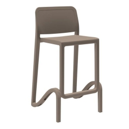 Σκαμπό Bar Με Πλάτη Giano Ε389,4 51x47x65/89cm (Σετ 4τμχ) Tortora Πολυπροπυλένιο