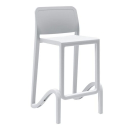 Σκαμπό Bar Με Πλάτη Giano Ε389,1 51x47x65/90cm White Πολυπροπυλένιο,ABS