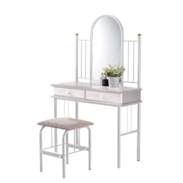 Τουαλέτα Με Καθρέπτη Και Σκαμπό Flora Ε8028,1 90x37x148cm White