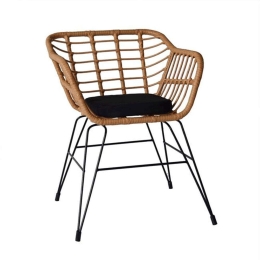 Πολυθρόνα Κήπου Salsa-D Ε2441,1 59x56x77cm Black-Natural