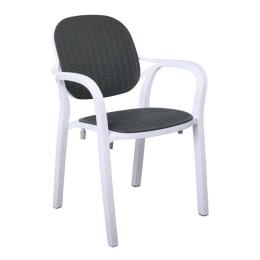 Πολυθρόνα Κήπου Στοιβαζόμενη Luna Ε302,2 58x58x84cm Anthracite-White