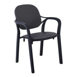 Πολυθρόνα Κήπου Στοιβαζόμενη Luna Ε302,3 58x58x84cm Anthracite
