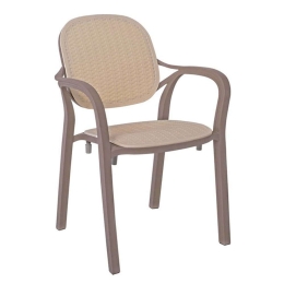 Πολυθρόνα Κήπου Στοιβαζόμενη Luna Ε302,1 58x58x84cm Cappuccino-Beige