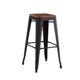Σκαμπό Bar Relix Ε5190W,1W 42x42x76cm Dark Oak-Black