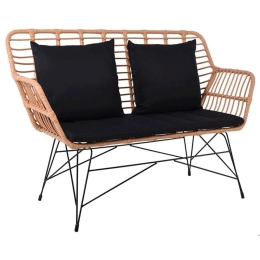 Καναπές Κήπου Διθέσιος Salsa Ε285,Κ 147x70x105cm Natural-Black Διθέσιος