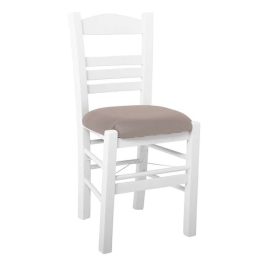 Καρέκλα Καφενείου Σίφνος Ρ969,Ε8Τ1 41x45x88cm White-Cappuccino Ξύλο,PU