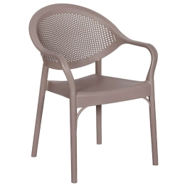 Πολυθρόνα Κήπου Alba Ε316,1 Στοιβαζόμενη 61x57x84cm Abs-Uv Cappuccino