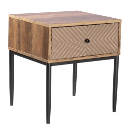 Κομοδίνο Με 1 Συρτάρι Ε7014 50x45x55cm Brown-Black