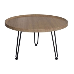 Τραπεζάκι Σαλονιού Matrix ΕΜ963,1 Φ76x45cm Natural-Black