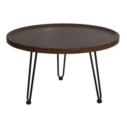 Τραπεζάκι Σαλονιού Matrix ΕΜ963,2 Φ76x45cm Walnut-Black