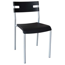 Καρέκλα Swift ΕΜ912,2 42x46x77cm Silver-Black Μέταλλο,Πολυπροπυλένιο