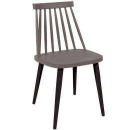 Καρέκλα Lavida ΕΜ139,29 43x48x77cm Beige-Black Μέταλλο,Πολυπροπυλένιο