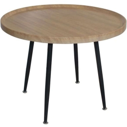 Τραπεζάκι Βοηθητικό Matrix ΕΜ965,1 Φ70x52cm Natural-Black