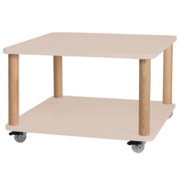 Τραπεζάκι Βοηθητικό Τροχήλατο Ashme ASHMEROLLST4 64x64x42,5cm Beige