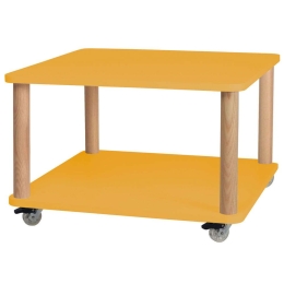 Τραπεζάκι Βοηθητικό Τροχήλατο Ashme ASHMEROLLST5 64x64x42,5cm Yellow
