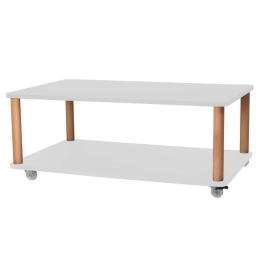 Τραπέζι Σαλονιού Τροχήλατο Ashme ASHMEROLLCT8 64x105x42,5cm Pearl Grey