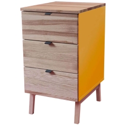 Συρταριέρα Γραφείου Luka 3 LUKAWTDNAT5 41x50x75cm Natural-Yellow