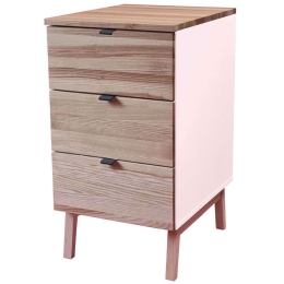 Συρταριέρα Γραφείου Luka 3 LUKAWTDNAT9 41x50x75cm Natural-Pink