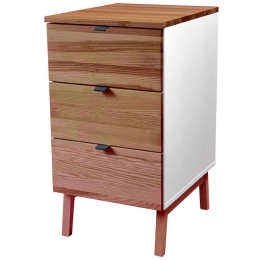 Συρταριέρα Γραφείου Luka 3 LUKAWTDOAK1 41x50x75cm Oak-White