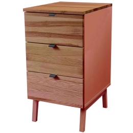 Συρταριέρα Γραφείου Luka 3 LUKAWTDOAK16 41x50x75cm Oak-Dark Coral