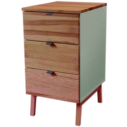 Συρταριέρα Γραφείου Luka 3 LUKAWTDOAK17 41x50x75cm Oak-Sage Green