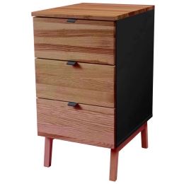 Συρταριέρα Γραφείου Luka 3 LUKAWTDOAKBLACK 41x50x75cm Oak-Black