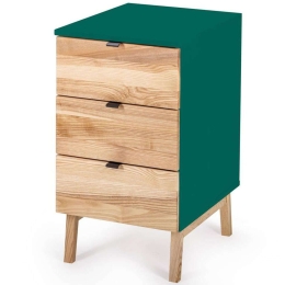 Συρταριέρα Γραφείου Luka 3 LUKADNAT10 41x50x75cm Natural-Sea Green