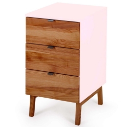 Συρταριέρα Γραφείου Luka 3 LUKADOAK9 41x50x75cm Oak-Pink