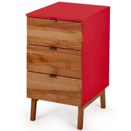 Συρταριέρα Γραφείου Luka 3 LUKADOAK12 41x50x75cm Oak-Red