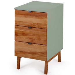 Συρταριέρα Γραφείου Luka 3 LUKADOAK17 41x50x75cm Oak-Sage Green