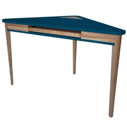 Γραφείο Γωνιακό Ashme ASHMECORKOF14 114x85x75cm Petrol Blue
