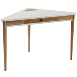 Γραφείο Γωνιακό Με Συρτάρι Ashme ASHMECOROF8 114x85x75cm Pearl Grey