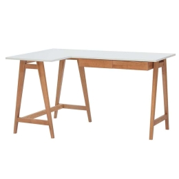 Γραφείο Luka Αριστερή Γωνία LUKALOFOAK1 135x50x75cm Oak-White