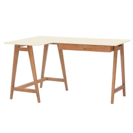 Γραφείο Luka Αριστερή Γωνία LUKALOFOAK2 135x50x75cm Oak-Chalk White