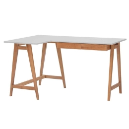 Γραφείο Luka Αριστερή Γωνία LUKALOFOAK8 135x50x75cm Oak-Pearl Grey