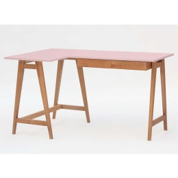 Γραφείο Luka Αριστερή Γωνία LUKALOFOAK9 135x50x75cm Oak-Pink