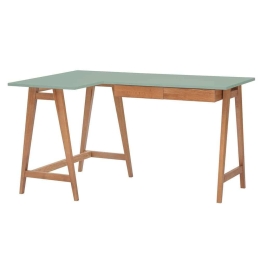 Γραφείο Luka Αριστερή Γωνία LUKALOFOAK17 135x50x75cm Oak-Sage Green
