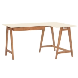 Γραφείο Luka Δεξιά Γωνία LUKAROFOAK2 135x50x75cm Oak-Chalk White
