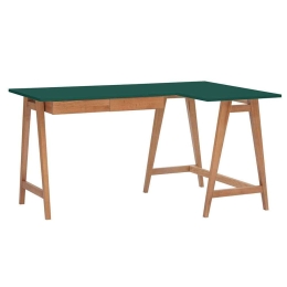 Γραφείο Luka Δεξιά Γωνία LUKAROFOAK10 135x50x75cm Oak-Sea Green