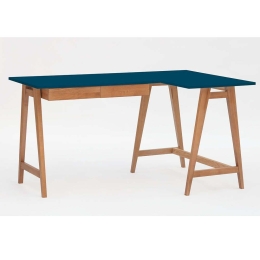 Γραφείο Luka Δεξιά Γωνία LUKAROFOAK14 135x50x75cm Oak-Petrol Blue